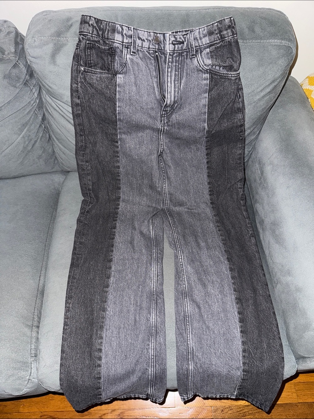 H&M Two-Tone Black and Gray Panel Kids Jeans